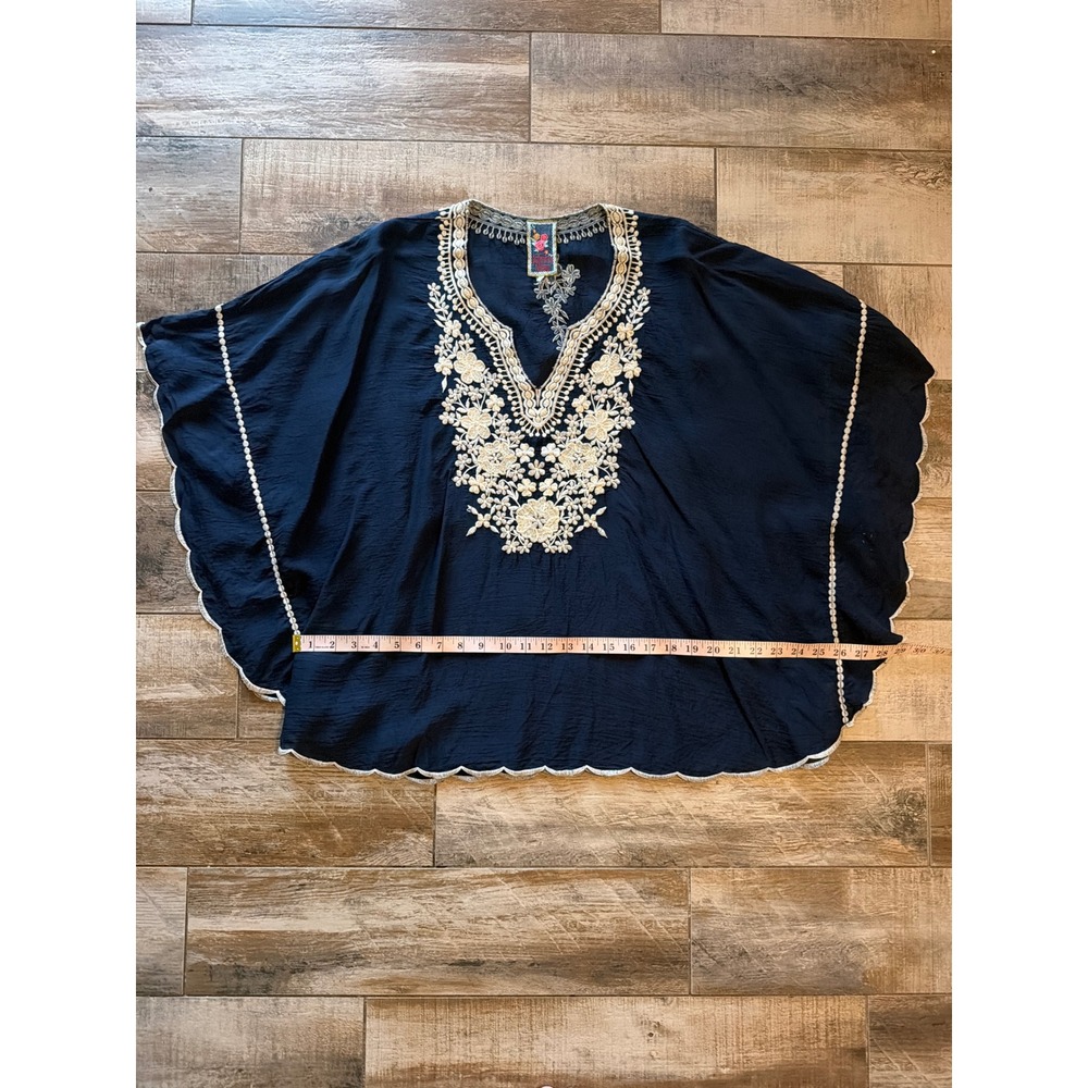 Johnny Was Embroidered Georgette Poncho size L - Picture 6 of 9